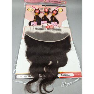 18" 20" 22" Body Bundles And HD Frontal Unprocessed Human Hair Natural Black